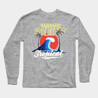 Wave Surf tropical California Summer beach Long Sleeve T-Shirt